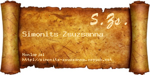 Simonits Zsuzsanna névjegykártya